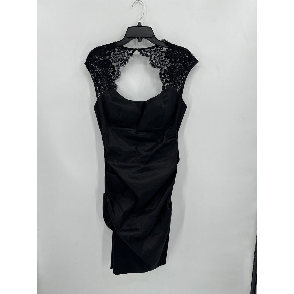 Xscape Open Back Black Bodycon Mini Dress Size 14